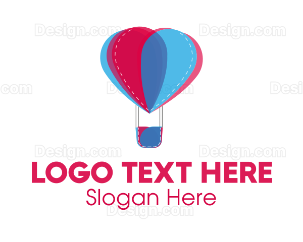 Heart Hot Air Balloon Logo