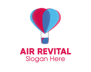 Heart Hot Air Balloon logo design