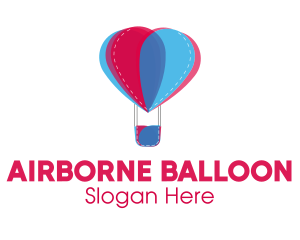 Heart Hot Air Balloon logo design