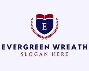 Shield College Wreath logo design