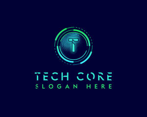 Digital Tech Futuristic logo design