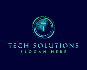 Digital Tech Futuristic logo design