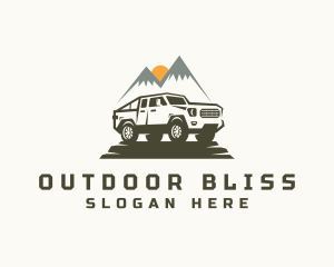 Mountan Camping Car Truck logo design