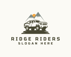 Mountan Camping Car Truck logo design