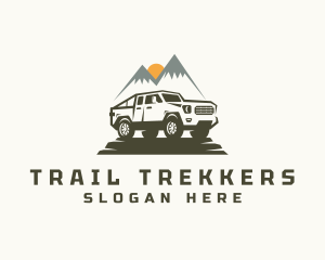 Mountan Camping Car Truck logo design