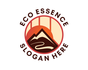 Eco Sunset Mountain logo design