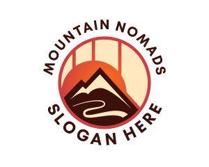 Eco Sunset Mountain logo design