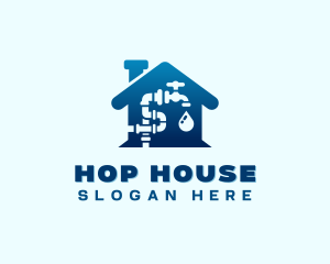 House Pipe Plumbing logo design