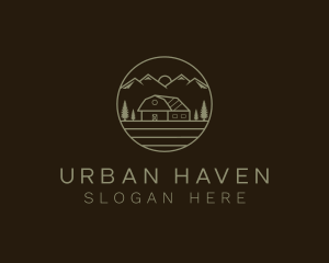 Mountain Countryside Barn logo design