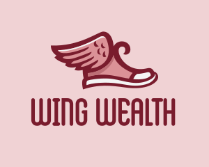 Red Sneaker Wings logo design