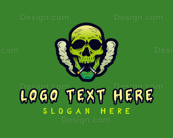 Smoking Skull Cigarette Logo