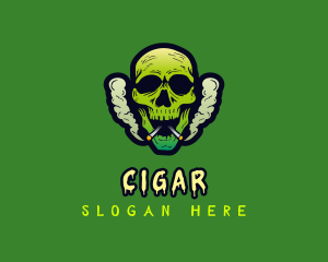 Smoking Skull Cigarette logo design