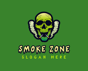 Smoking Skull Cigarette logo design