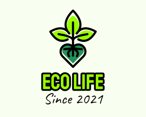 Eco Plant Heart logo design