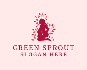 Natural Woman Leaf logo design