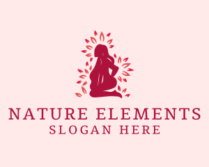 Natural Woman Leaf logo design