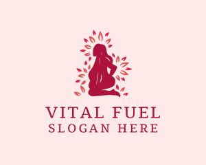 Natural Woman Leaf logo design