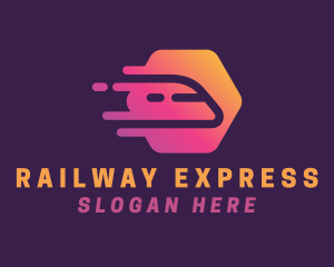 Gradient Fast Train  logo design