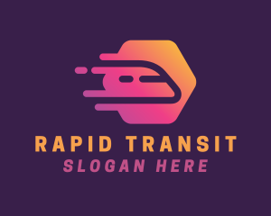 Gradient Fast Train  logo design