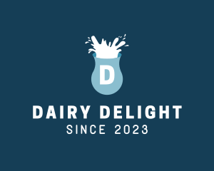 Fresh Milk Splash Drink logo design