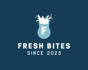 Fresh Milk Splash Drink logo design
