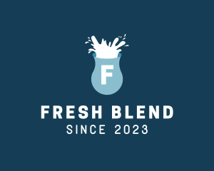 Fresh Milk Splash Drink logo design