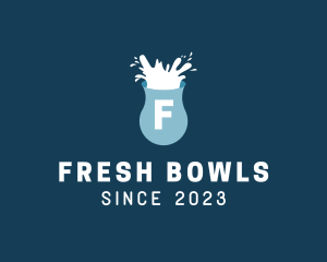 Fresh Milk Splash Drink logo design