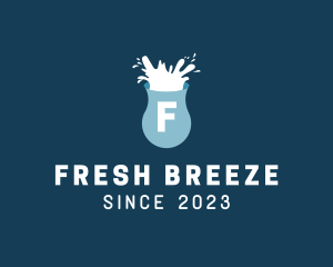 Fresh Milk Splash Drink logo design