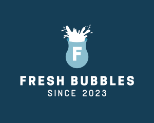 Fresh Milk Splash Drink logo design