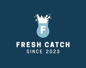 Fresh Milk Splash Drink logo design