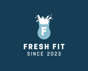 Fresh Milk Splash Drink logo design