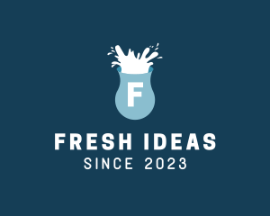 Fresh Milk Splash Drink logo design