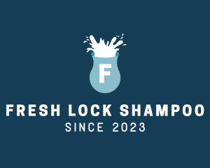 Fresh Milk Splash Drink logo design