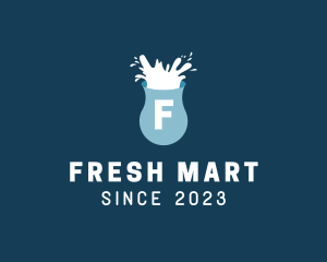 Fresh Milk Splash Drink logo design