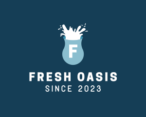 Fresh Milk Splash Drink logo design