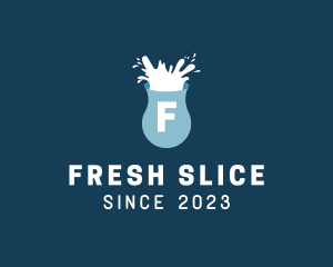 Fresh Milk Splash Drink logo design