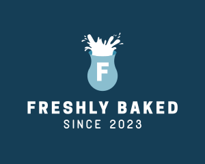 Fresh Milk Splash Drink logo design