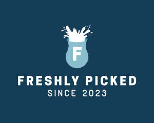 Fresh Milk Splash Drink logo design