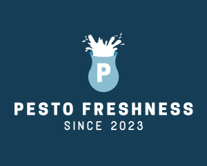 Fresh Milk Splash Drink logo design