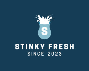 Fresh Milk Splash Drink logo design