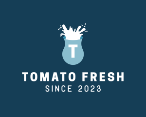 Fresh Milk Splash Drink logo design