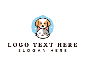 Cute Puppy Kitty Grooming logo