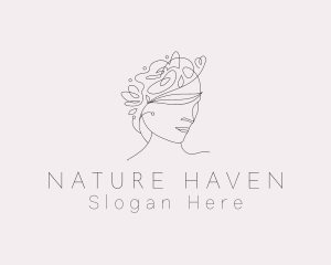 Nature Woman Face  logo design