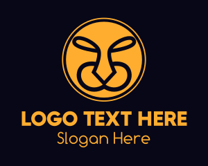 Lion - Yellow Wild Tiger logo design