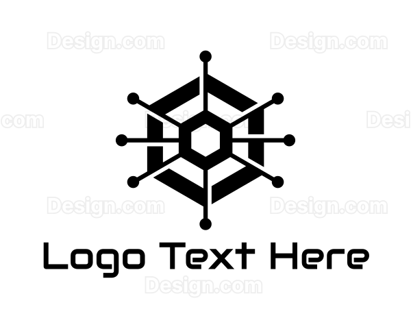 Hexagon Tech Circuit Logo