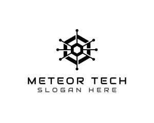 Hexagon Tech Circuit logo design