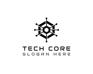 Hexagon Tech Circuit logo design