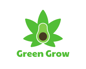 Green Avocado Cannabis logo design