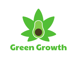 Green Avocado Cannabis logo design