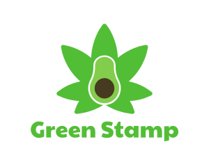 Green Avocado Cannabis logo design